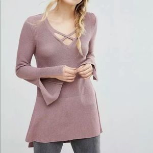 Free people mauve cross tunic
